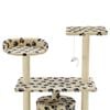vidaXL Arbre &agrave; chat avec griffoir en sisal 95 cm Beige Motif de pattes