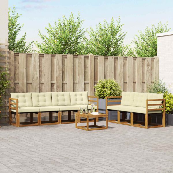 vidaXL Ensemble de canap&eacute;s d'ext&eacute;rieur 8 pcs Naturel et Cr&egrave;me