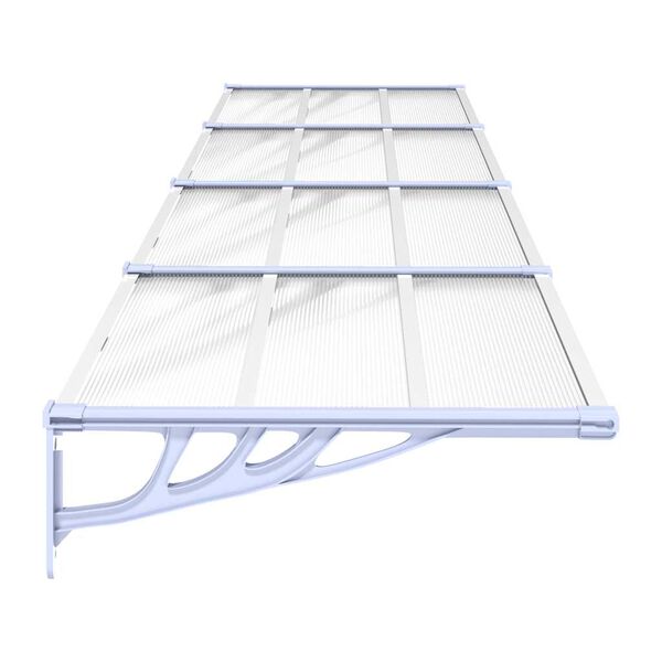 vidaXL Auvent de porte Gris et transparent 396x90 cm Polycarbonate