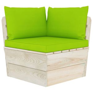 vidaXL Canap&eacute; d'angle palette de jardin avec coussins &Eacute;pic&eacute;a impr&eacute;gn&eacute;
