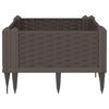 vidaXL Jardini&egrave;re avec piquets marron 42,5x42,5x28,5 cm PP