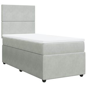 vidaXL Sommier &agrave; lattes de lit et matelas Gris clair 80x200 cm Velours