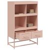 vidaXL Buffet haut rose 68x39x111,5 cm acier