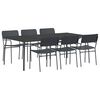 vidaXL Ensemble de salle &agrave; manger 7 pc Anthracite Acier
