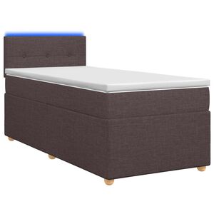 vidaXL Lit boxspring avec matelas Marron fonc&eacute; 90 x 200 cm Tissu