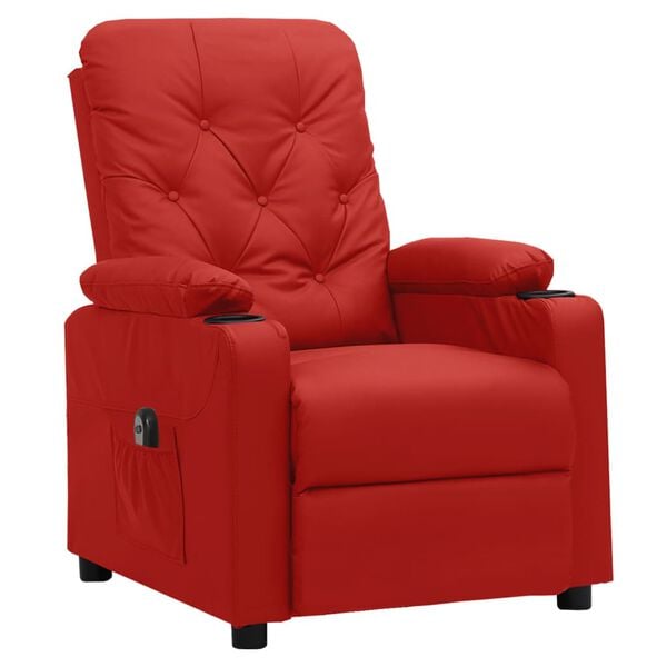 vidaXL Fauteuil inclinable &eacute;lectrique Rouge bordeaux Similicuir
