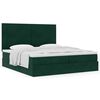 vidaXL Cadre de lit ottoman avec matelas vert fonc&eacute; 200x200 cm velours