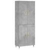 vidaXL Buffet haut Gris b&eacute;ton 69,5x34x180 cm Bois d'ing&eacute;nierie