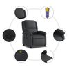 vidaXL Fauteuil de massage inclinable électrique noir cuir véritable