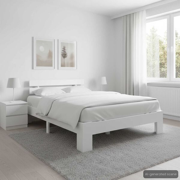 vidaXL Cadre de lit sans matelas blanc 140x200 cm bois de pin massif