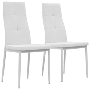 vidaXL Chaises &agrave; manger lot de 2 blanc similicuir