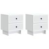 vidaXL Cabinet de chevet avec tiroir 2 pcs Blanc 43 x 34,5 x 47,5 cm