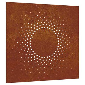 vidaXL D&eacute;coration murale jardin 55x55 cm acier corten design du soleil