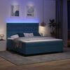 vidaXL Lit &agrave; ressort LED avec matelas Bleu fonc&eacute; 180 x 200 cm Velours
