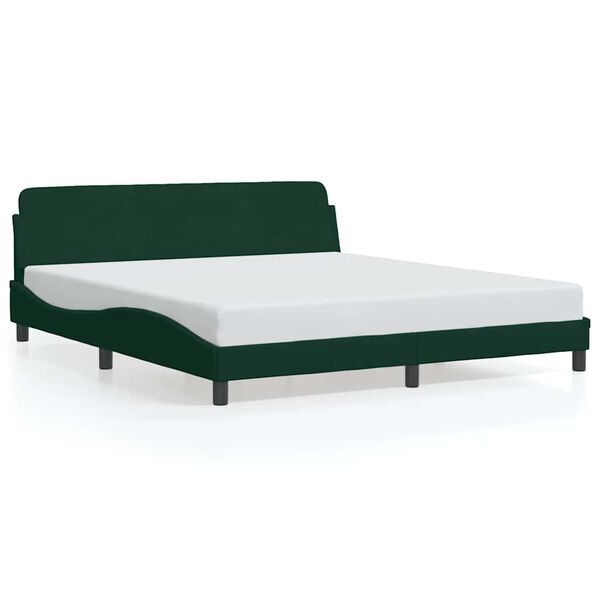 vidaXL Cadre de lit Dover vert fonc&eacute; 180x200 cm velours