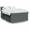vidaXL Sommier &agrave; lattes de lit avec matelas Gris fonc&eacute; 140x190cm Tissu
