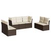 vidaXL Salon de jardin avec coussins 7 pcs marron r&eacute;sine tress&eacute;e