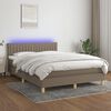 vidaXL Sommier &agrave; lattes de lit avec matelas LED Taupe 140x200 cm Tissu