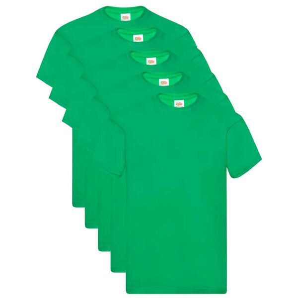 Fruit of the Loom T-shirts originaux 5 pcs Vert M Coton