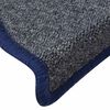 vidaXL Tapis d'escalier 30 pièces 56 x 17 x 3 cm Gris foncé et bleu Demi-rond