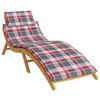 vidaXL Coussin de chaise longue à carreaux rouge 186x58x4 cm