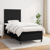 vidaXL Sommier &agrave; lattes de lit avec matelas Noir 90x190 cm Tissu