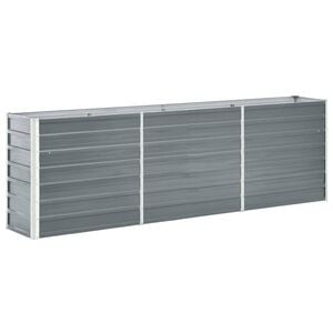 vidaXL Lit sur&eacute;lev&eacute; de jardin Acier galvanis&eacute; 240x40x77 cm Gris