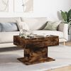 vidaXL Table basse avec LED ch&ecirc;ne fum&eacute; 70x50x45 cm bois d'ing&eacute;nierie
