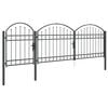 vidaXL Portail de cl&ocirc;ture de jardin avec sommet en arc Gris 4 x 1,25 m