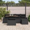 vidaXL Ensemble de canapé de jardin avec coussin 6 pcs Noir