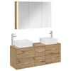 vidaXL Ensemble de mobilier de salle de bain 4 pcs Ch&ecirc;ne artisanal