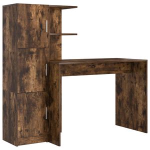 vidaXL Bureau Ch&ecirc;ne fum&eacute; 133,5 x 50 x 124 cm 2 pc