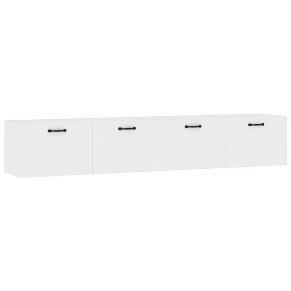vidaXL Armoires murales 2 pcs Blanc 100x36,5x35 cm Bois d'ing&eacute;nierie