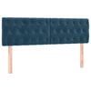 vidaXL T&ecirc;tes de lit 2 pcs Bleu fonc&eacute; 72x7x78/88 cm Velours