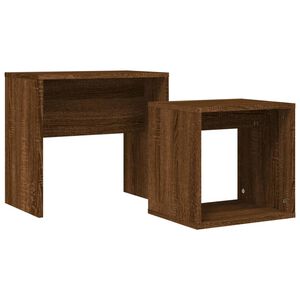 vidaXL Tables basses gigognes 2 pcs ch&ecirc;ne marron bois d'ing&eacute;nierie