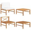 vidaXL Salon de jardin 2 pcs avec coussins cr&egrave;me Bois de teck