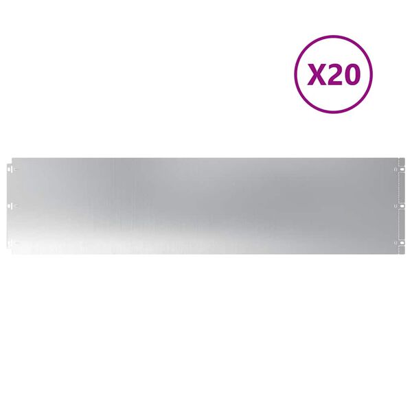 vidaXL Bordures de pelouse 20 pcs 25x103 cm acier galvanis&eacute;