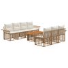 vidaXL Ensemble de canap&eacute; de jardin 8 pc Blanc Naturel et Cr&egrave;me