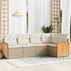 vidaXL Salon de jardin avec coussins 5 pcs beige r&eacute;sine tress&eacute;e