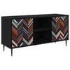 vidaXL Meuble TV OMMEN 102 x 33 x 51 cm Ch&ecirc;ne noir Bois d'ing&eacute;nierie