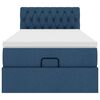 vidaXL Lit ottoman avec matelas et LED Bleu 90x200 cm Tissu