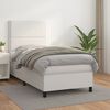 vidaXL Sommier &agrave; lattes de lit avec matelas Blanc 90x200 cm Similicuir