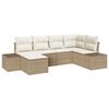 vidaXL Ensemble de canap&eacute; de jardin 6 pcs Beige et cr&egrave;me polyrotin