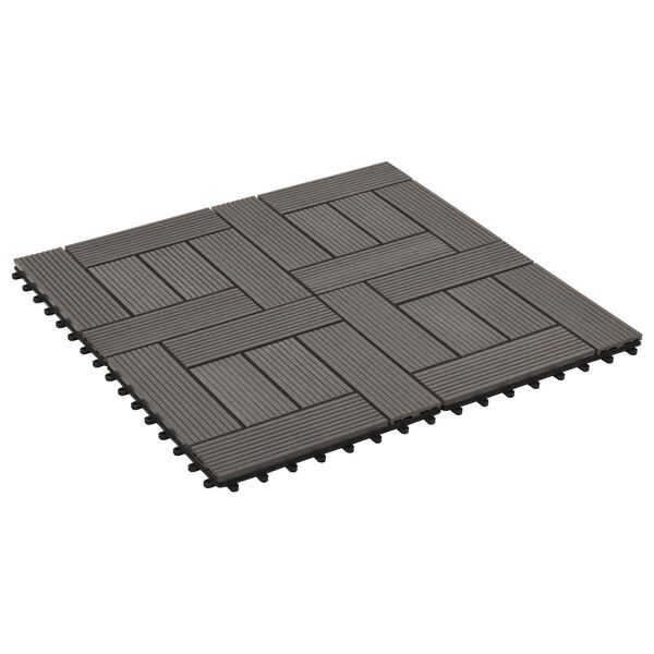 vidaXL Carreau de terrasse 11 pcs Marron fonc&eacute; 30 x 30 cm WPC