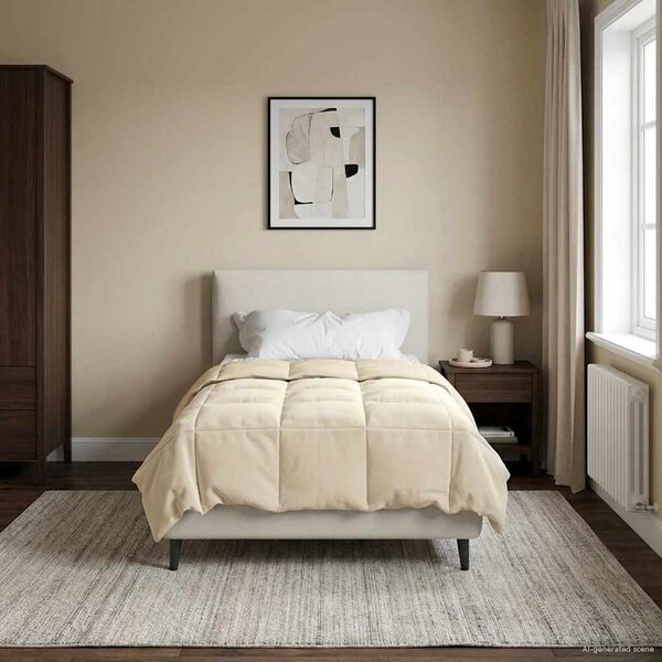 vidaXL Duvet complet toute l'ann&eacute;e Cr&egrave;me 140 x 200 cm Microfibre