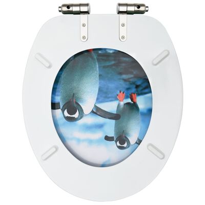 vidaXL Siège WC avec couvercle à fermeture en douceur MDF Pingouin