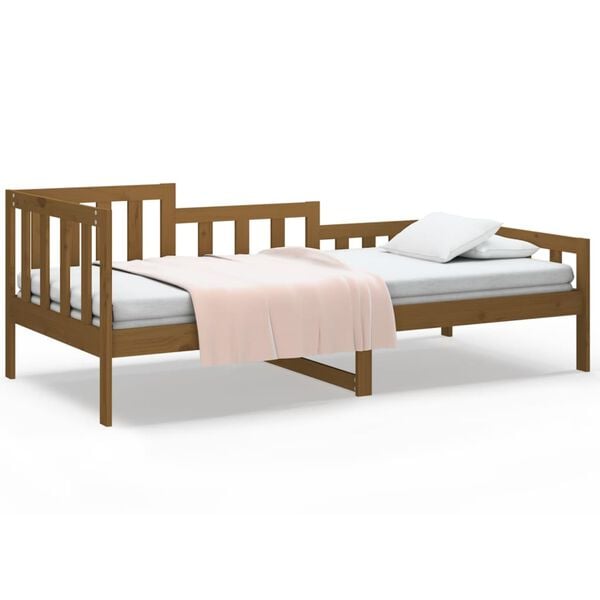 vidaXL Lit de jour sans matelas marron miel 90x190 cm bois pin massif