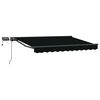 vidaXL Cadre de store manuel avec LEDs Noir et anthracite 3,5 x 2,5 m