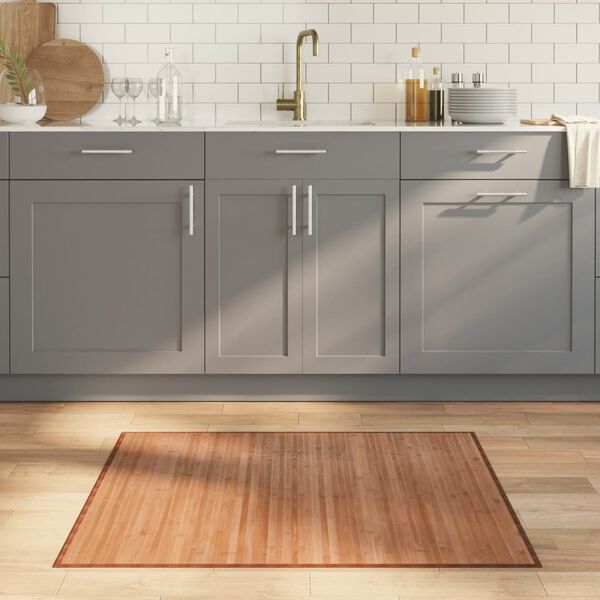 vidaXL Tapis rectangulaire naturel 80x100 cm bambou