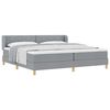 vidaXL Lit &agrave; ressorts avec matelas Gris clair 200 x 200 cm tissu